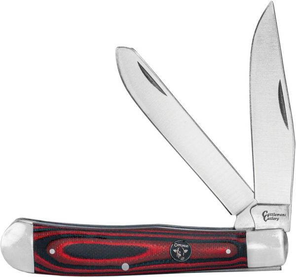 CC0002GRD.jpg Cattleman's Cutlery Cowhand Trapper Red G10 Knife
