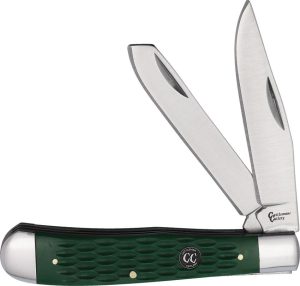 CC0002JGD.jpg Cattleman's Cutlery CC Series Trapper Green Bone