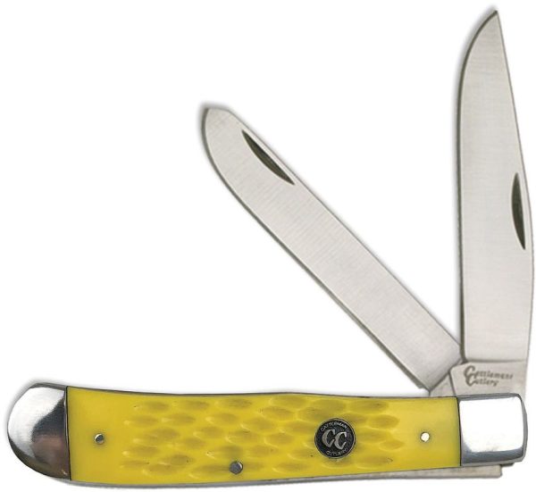 CC0002JYD.jpg Cattleman's Cutlery Signature Trapper Yellow Delrin