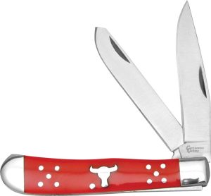 CC0002RD.jpg Cattleman's Cutlery Trapper Red Delrin Stainless