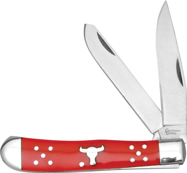 Cattleman's Cutlery Trapper Red Delrin Stainless