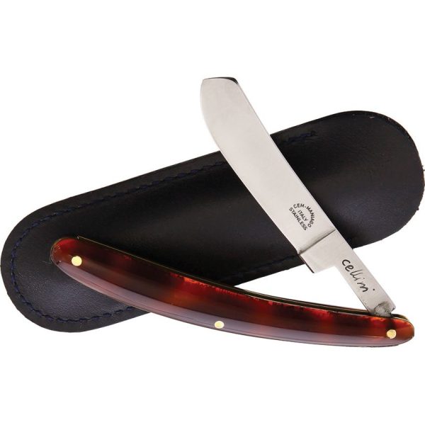 CEM Cutlery Small Folding Razor Tortoise - Stainless