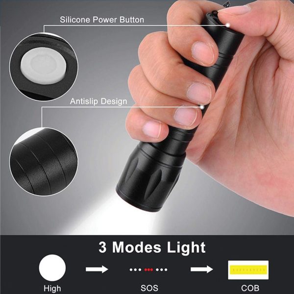 Police Force Tactical XPE/COB Mini Light Rechargeable