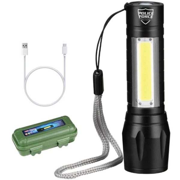 Police Force Tactical XPE/COB Mini Light Rechargeable
