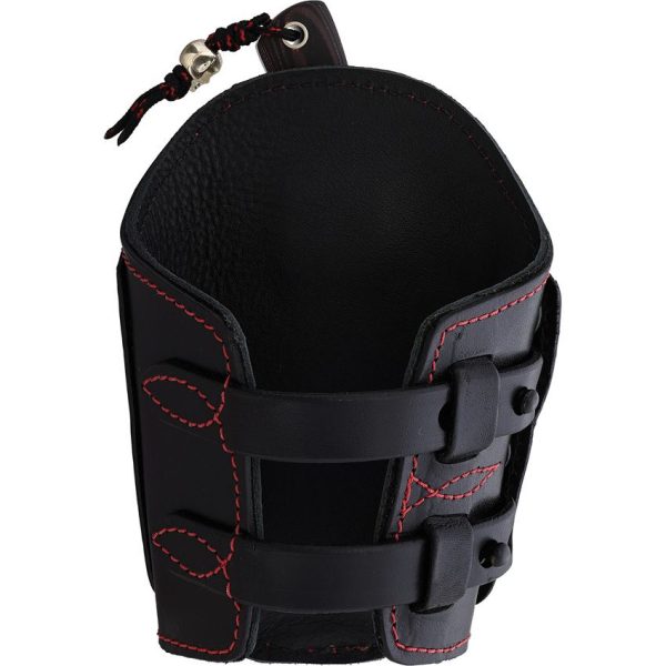 Survival Cuffs Apex Grizzly Black Micarta Red Stitching