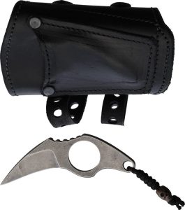 Survival Cuffs Raptor Raven Survival Cuff - Black Leather