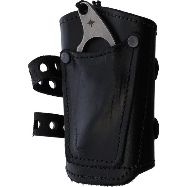 Survival Cuffs Raptor Raven Survival Cuff - Black Leather