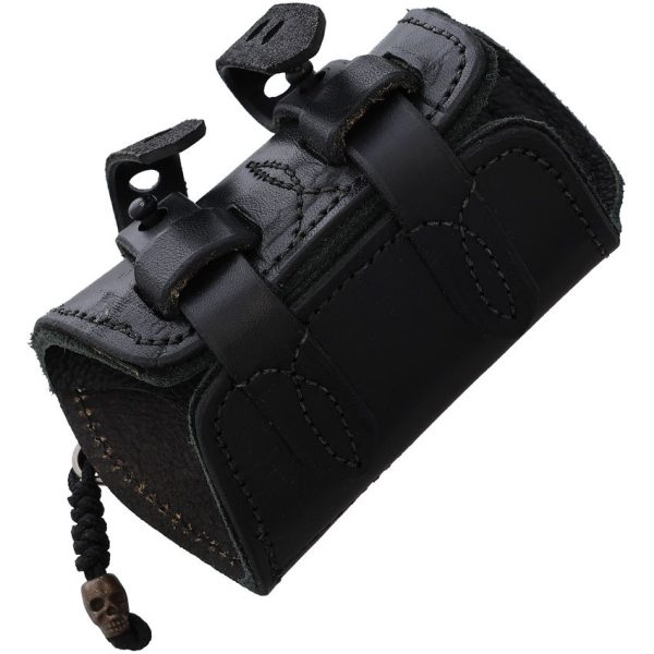 Survival Cuffs Raptor Raven Survival Cuff - Black Leather