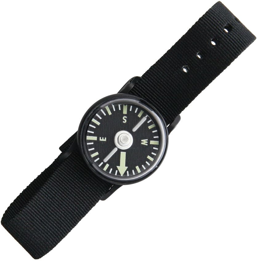 Cammenga Phosphorescent Wrist Compass Black 1 1/8"