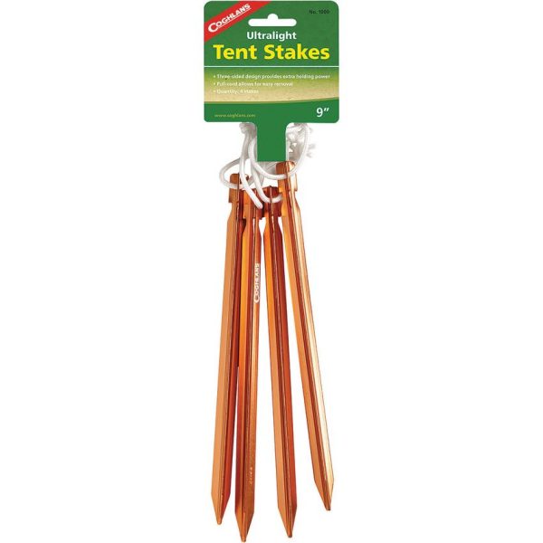 CGN1000_add_01.jpg Coghlan's Ultralight Tent Stakes 4pk Orange - Aluminum