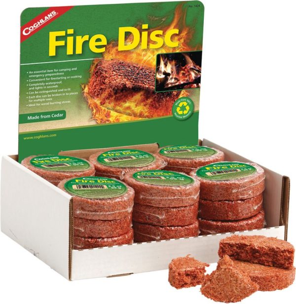 Coghlan's Fire Disc Display 24 Pack - Cedar Wax