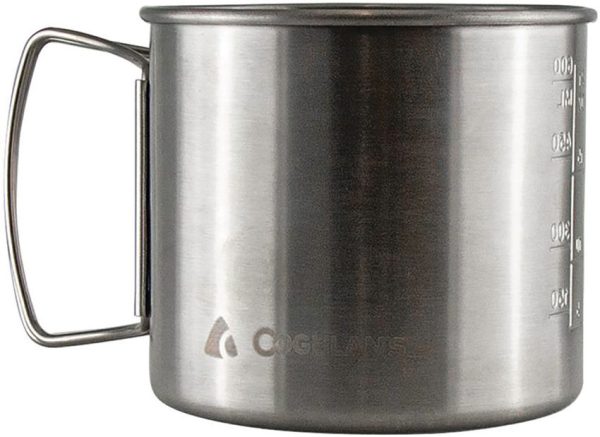 Coghlan's Camp Mug 21oz Stainless Wide Mouth Folding Handles