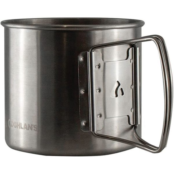 Coghlan's Camp Mug 21oz Stainless Wide Mouth Folding Handles