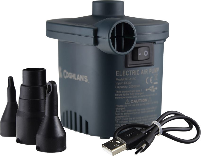 Coghlan's Rechargeable Air Pump with 3 Valve Adapters
