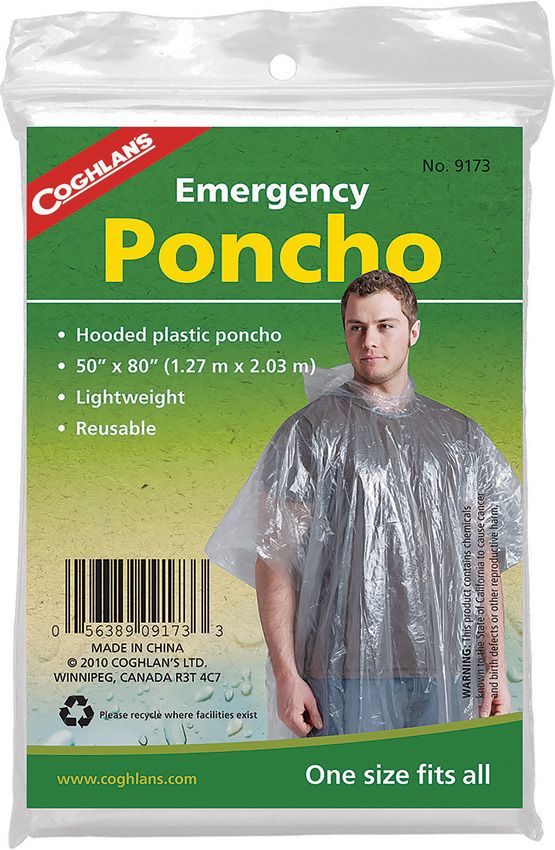 Coghlan's Emergency Poncho 24pk - Clear Waterproof