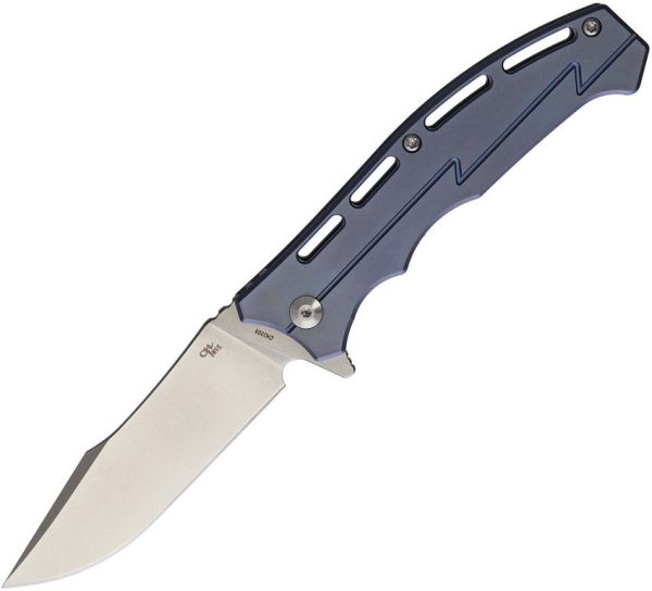 CH3009.jpg CH Knives Framelock Blue Titanium D2 Folding Knife