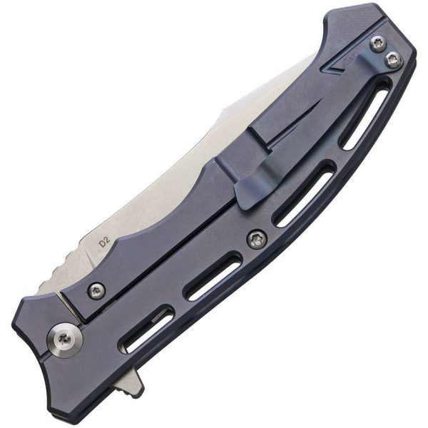 CH3009_add_01.jpg CH Knives Framelock Blue Titanium D2 Folding Knife