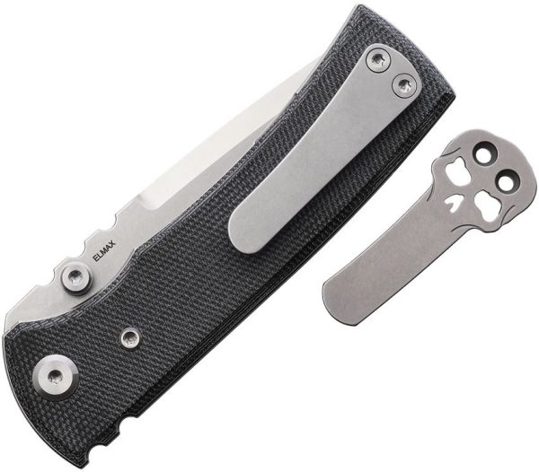 Chaves Redencion Street Folding Knife 3" Elmax Tanto Black Micarta