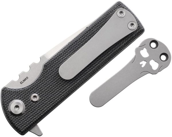 Chaves T.A.K. Linerlock Tanto Folding Knife Elmax Steel Black