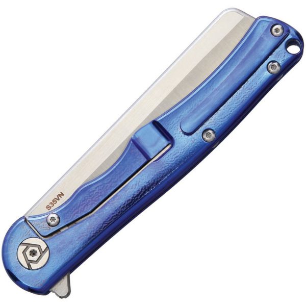 CH Knives Man Blue Titanium S35VN Framelock