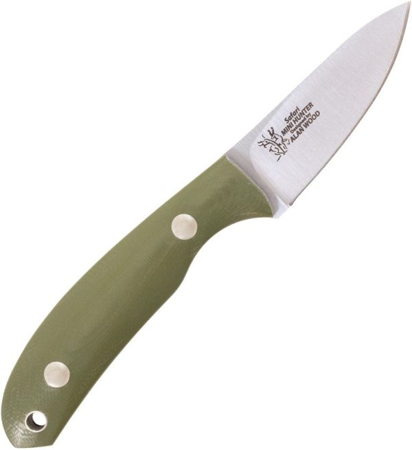 CI10607.jpg Casstrom Safari Mini Hunter Fixed Blade - Olive G10