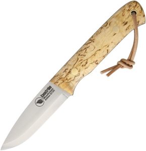 Casstrom Woodsman Curly Birch Fixed Blade Knife Sleipner Steel