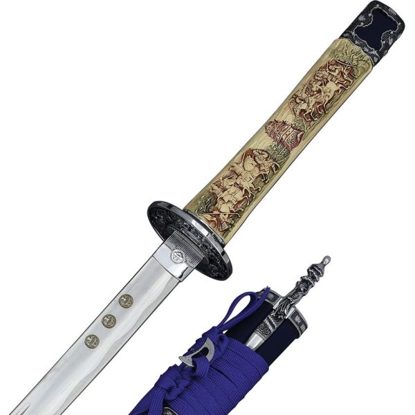 Art Gladius Date Katana 27.5" Stainless Blade Wooden Handle Sword