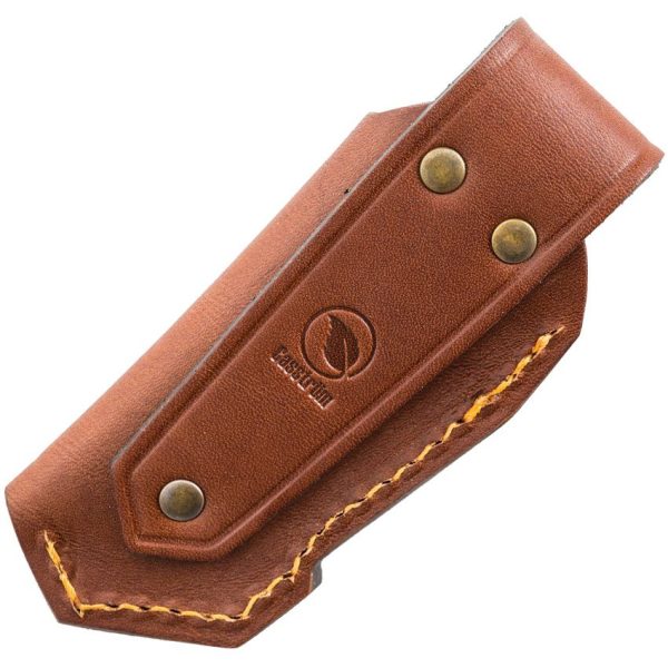 Casstrom Lars Falt Folding Knife Sheath - Cognac Brown Leather