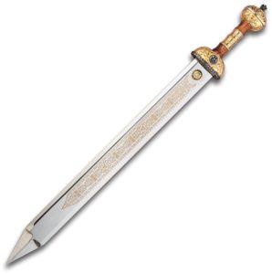 CI212.jpg Art Gladius Julius Caesar 212 Sword 23" Stainless Blade Gold Guard
