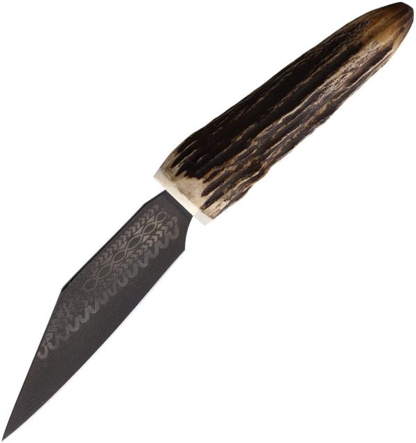 Dragon King Scramasax Stag Fixed Blade Knife High Carbon Stainless