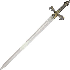 CI228.jpg Art Gladius Barbarian Sword Gold 36" Stainless Blade Dragon Handle