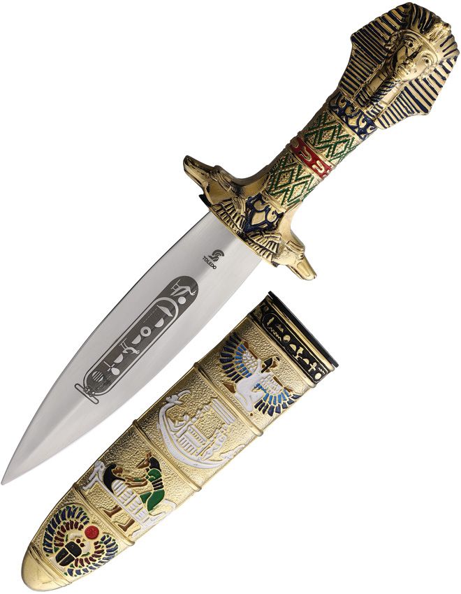 Art Gladius Tutankamon Dagger 6.5" Stainless Blade Gold Handle