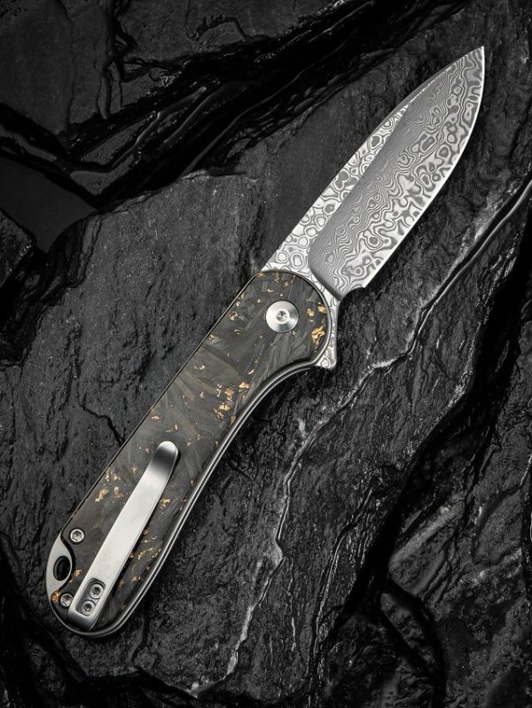 Civivi Elementum II Damascus Carbon Fiber Button Lock