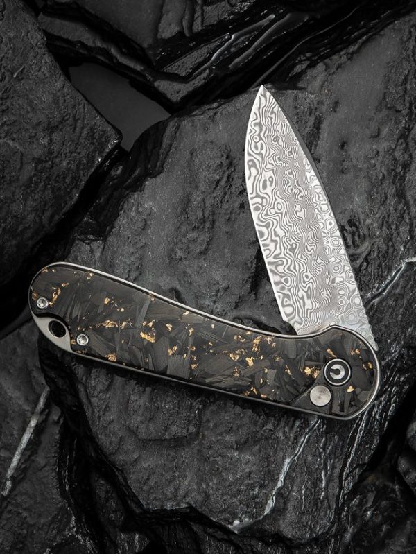 Civivi Elementum II Damascus Carbon Fiber Button Lock