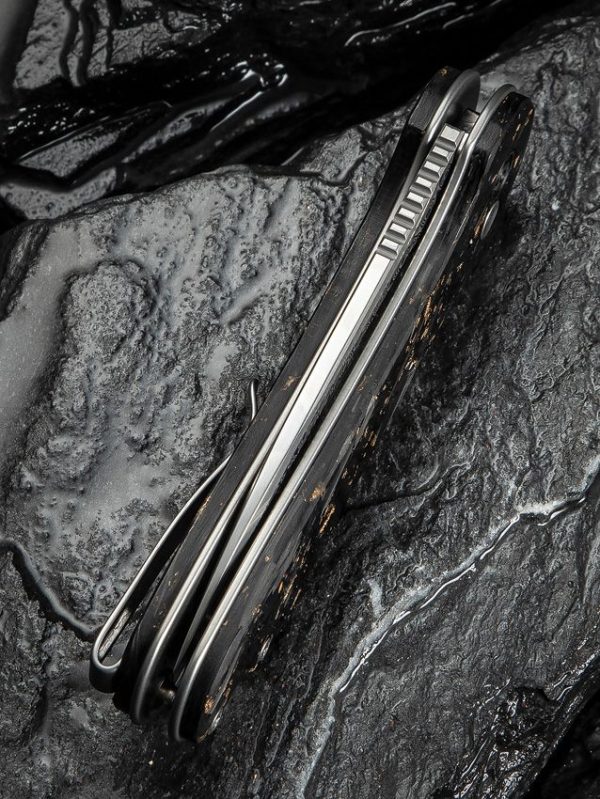 Civivi Elementum II Damascus Carbon Fiber Button Lock