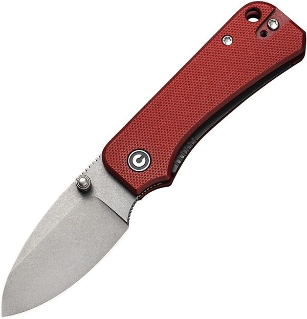 CIVC19068S6.jpg Civivi Baby Banter Burgundy G10 Linerlock - Stonewash Nitro V