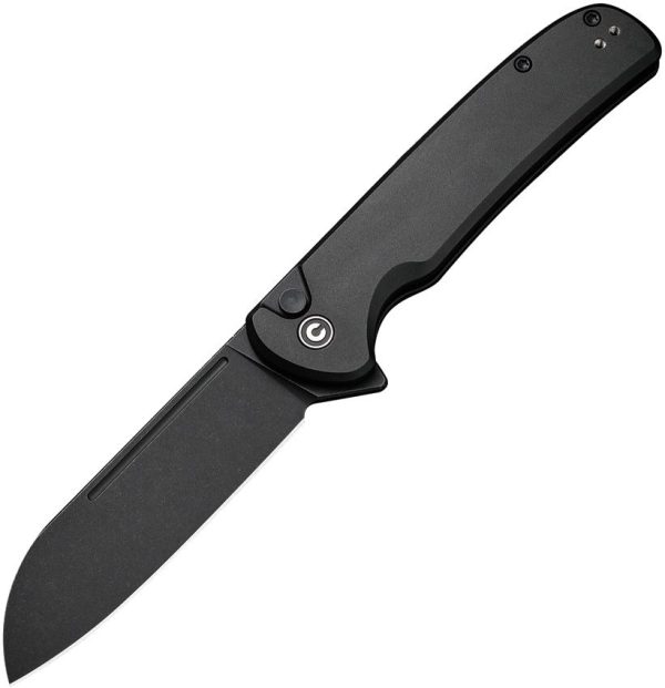 Civivi Chevalier Button Lock Black Stonewash Aluminum