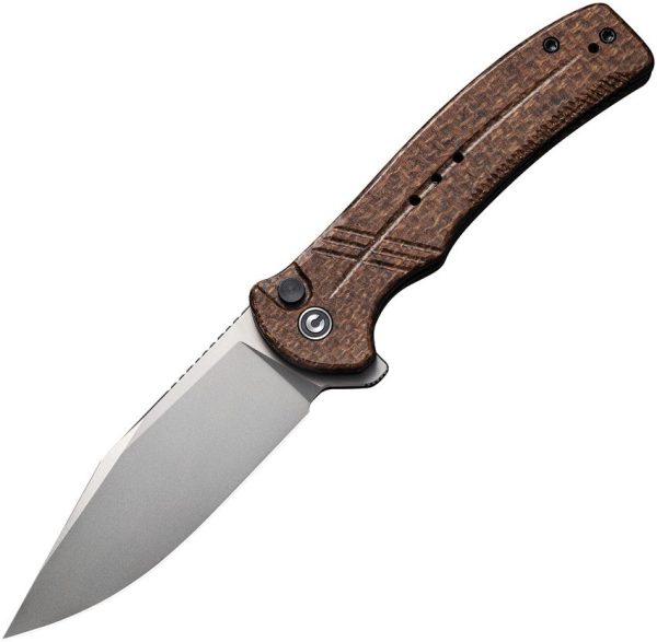 Civivi Cogent Button Lock Brown - Micarta Handle