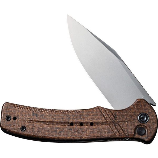 Civivi Cogent Button Lock Brown - Micarta Handle