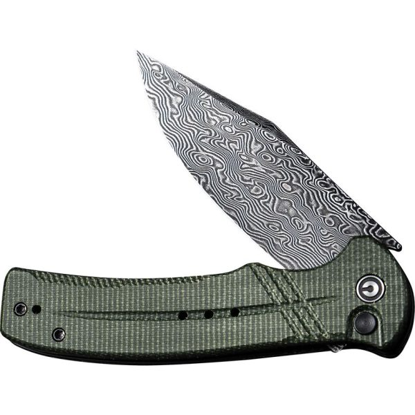 Civivi Cogent Button Lock Damascus - Micarta Handle
