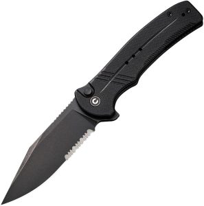 CIVC20038E1.jpg Civivi Cogent Button Lock Serrated - Black G10