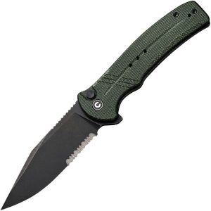 CIVC20038E4.jpg Civivi Cogent Button Lock Green Micarta