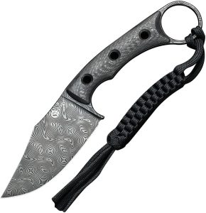Civivi Midwatch Damascus Fixed Blade - Carbon Fiber