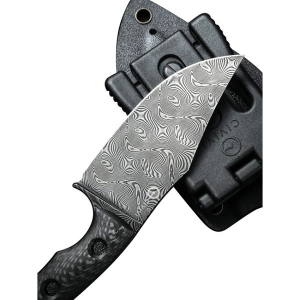 Civivi Midwatch Damascus Fixed Blade - Carbon Fiber