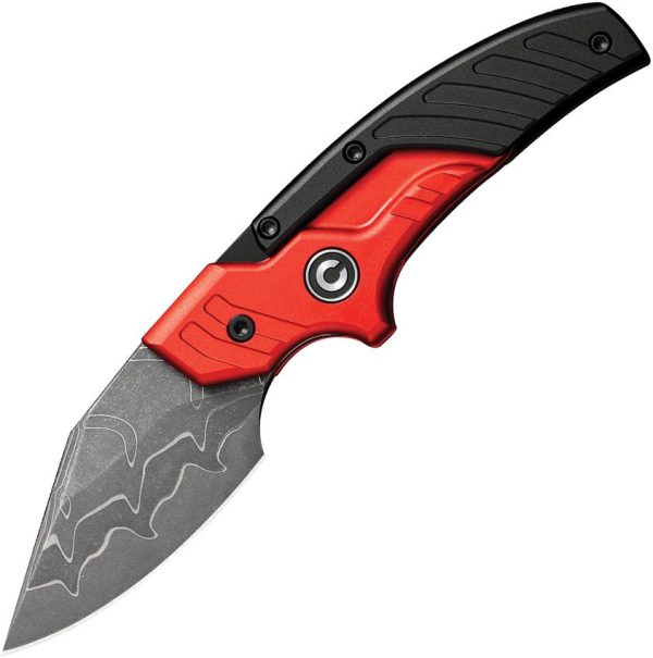 CIVC21036DS1.jpg Civivi Typhoeus Damascus Fixed Blade - Red Aluminum