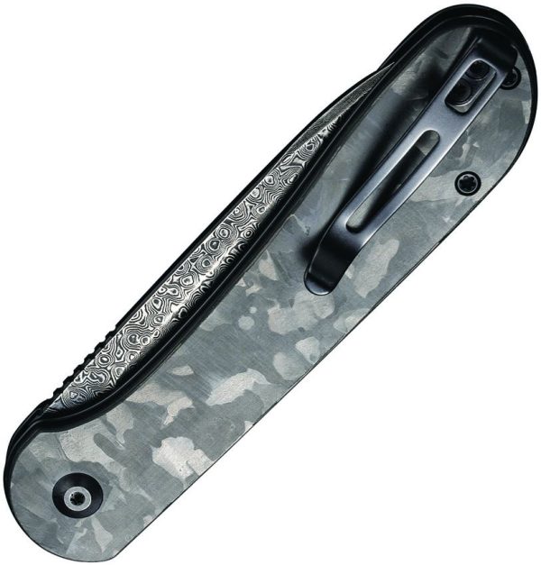 Civivi Elementum Damascus Carbon Fiber Button Lock