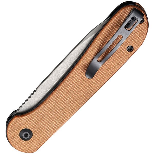 Civivi Elementum Button Lock Brown Canvas Micarta