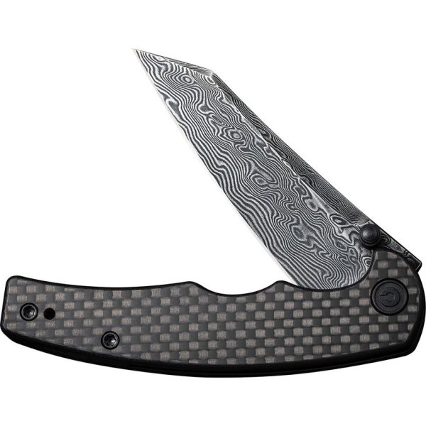 Civivi P87 Damascus Folder Carbon Fiber