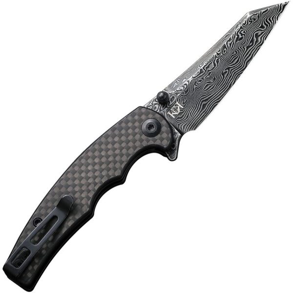 Civivi P87 Damascus Folder Carbon Fiber