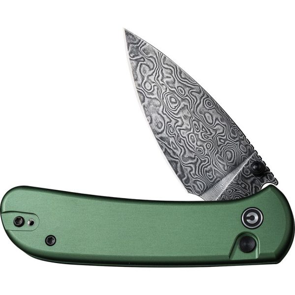 Civivi Qubit Button Lock Green Damascus